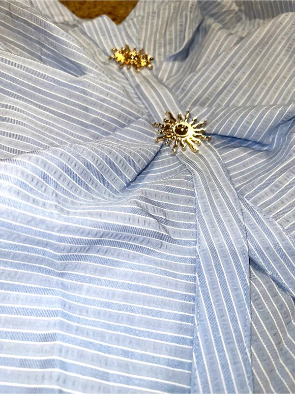 Milk & Honey Blue Striped Halter Top Size Large Coastal Chic NWT - Image 7