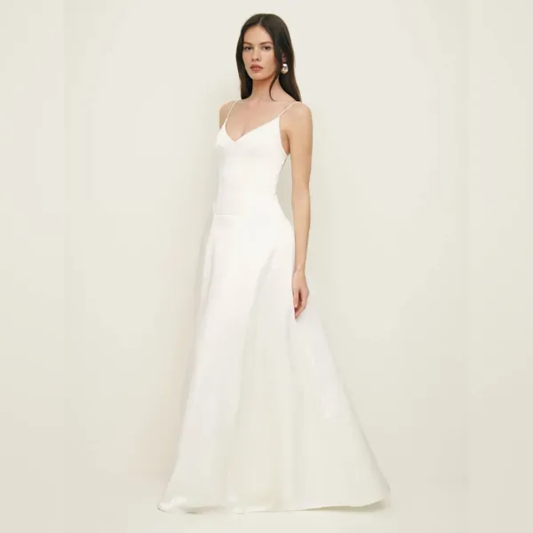 ⚡️Reformation Icelynn Satin Maxi Wedding Dress Gown, Color Ivory, Size 6, NWT - Image 3