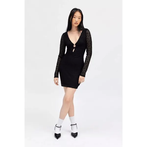 Urban Outfitters Silence + Noise Bella Black Lace Key-Hole Mini Dress Small NWOT - Image 9