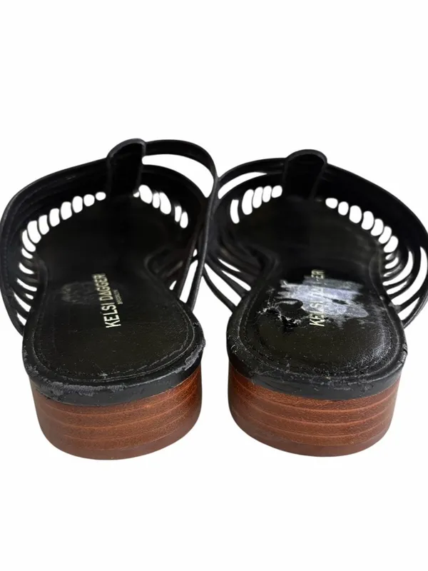 EUC Kelsi Dagger Leather caged Mules Black Size 8.5 - Image 6