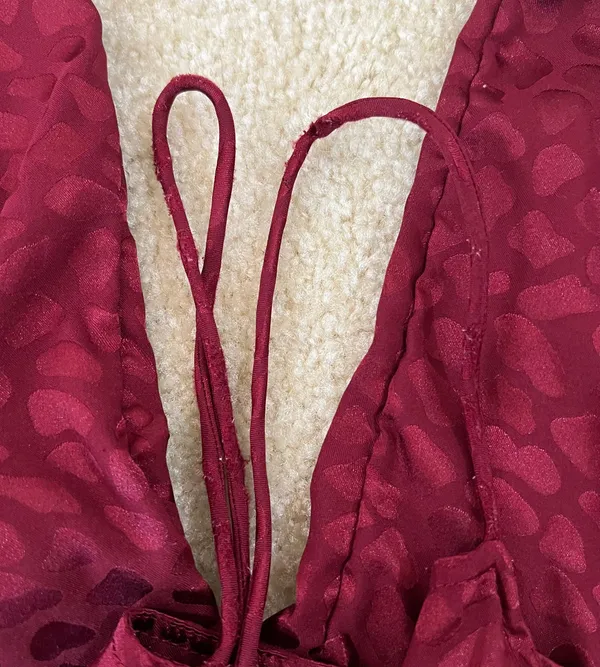 Red Criss-Cross Cheetah Print Jumpsuit - Image 6