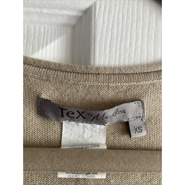 Tex‎ by Max Azria Henley Tank Top Womens XS Beige Knit Cotton Modal Size XS - Image 2