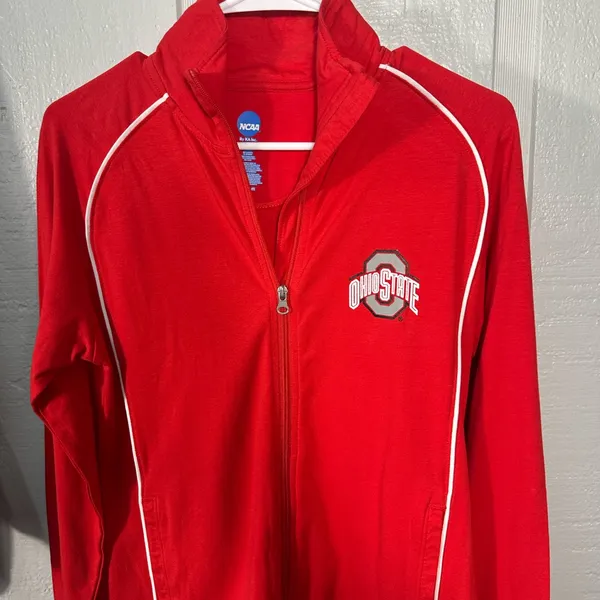 NCAA Ohio State Red Full Zip Long Sleeve Lightweight Jacket Size Small EUC - Image 3