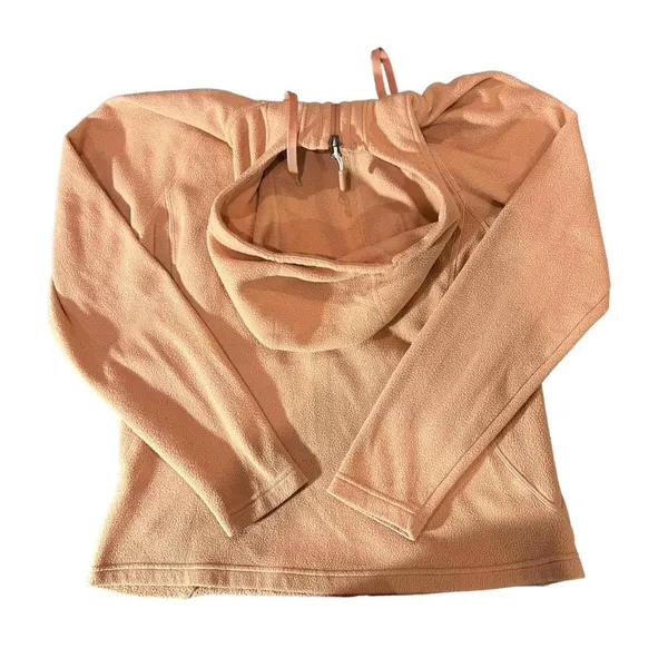 The North Face‎ Womens Full Zip Fleece Hoodie Jacket Peach Tan Size Medium - Image 6