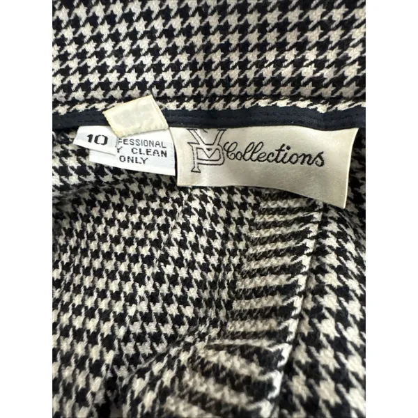 Vintage P Collections Houndstooth Pleated Midi Skirt 10 Made USA Preppy 90s - Image 5