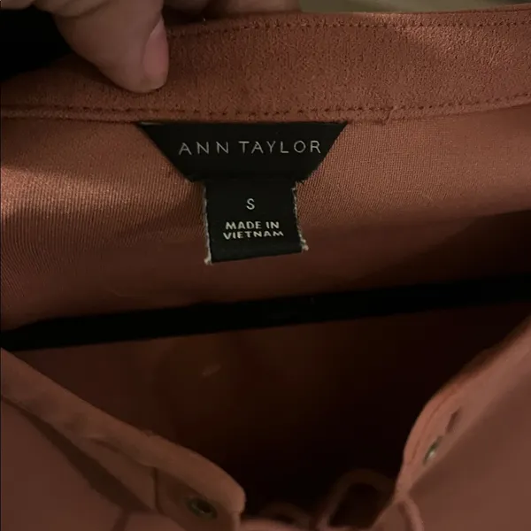 Ann Taylor Lace-Up Peplum Blouse - Rust - Image 2
