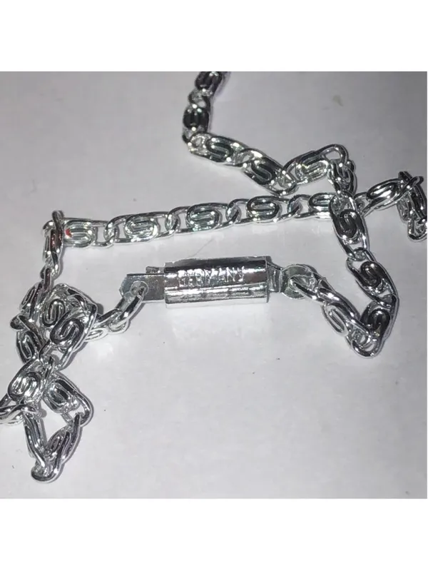 Vintage Silver Tone Lightweight Chain Glass Swan Boho Retro Necklace - Image 5