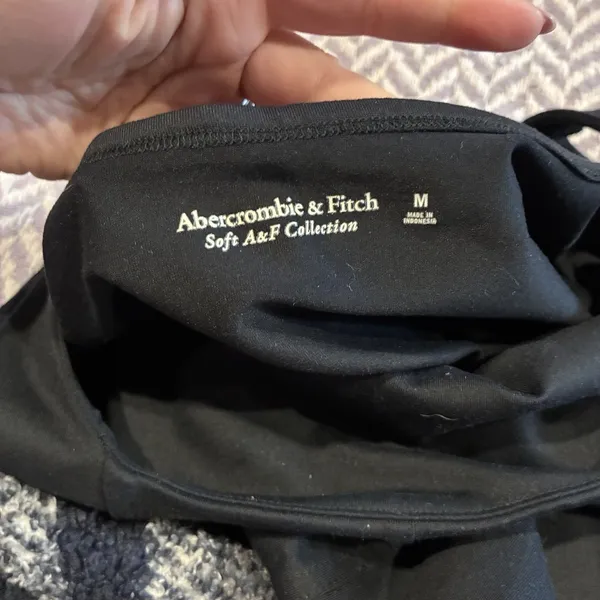 Abercrombie & Fitch Black Bodysuit Women’s M Soft AF Collection Square Neck - Image 7