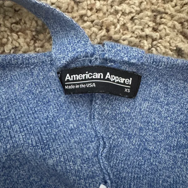 Lululemon American Apparel V Back Cotton Crop Tank, Blue Heather - Size XS - Image 4