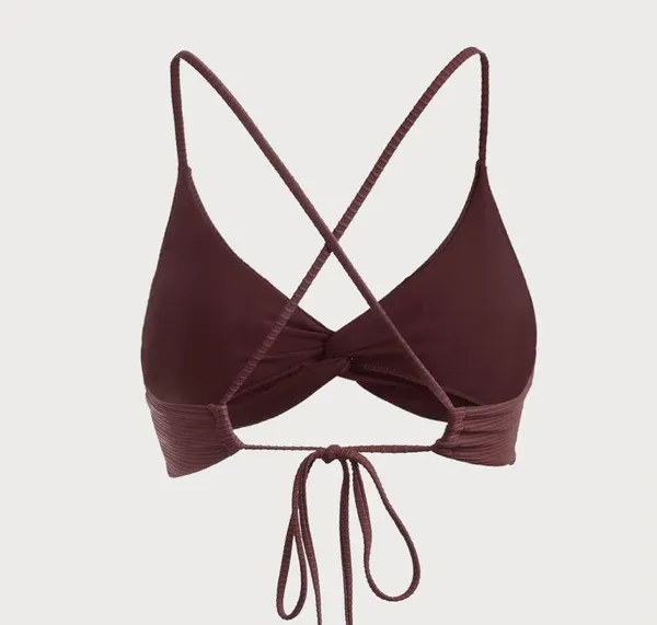 Berlook Coffee Twist Backless Bikini Top and BOTTOM 12 Brown - Image 9
