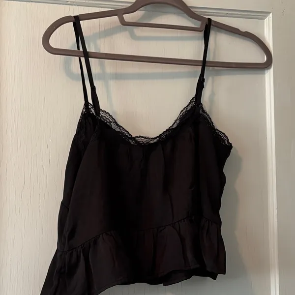 Black Lace Trim Cami Top - Image 4