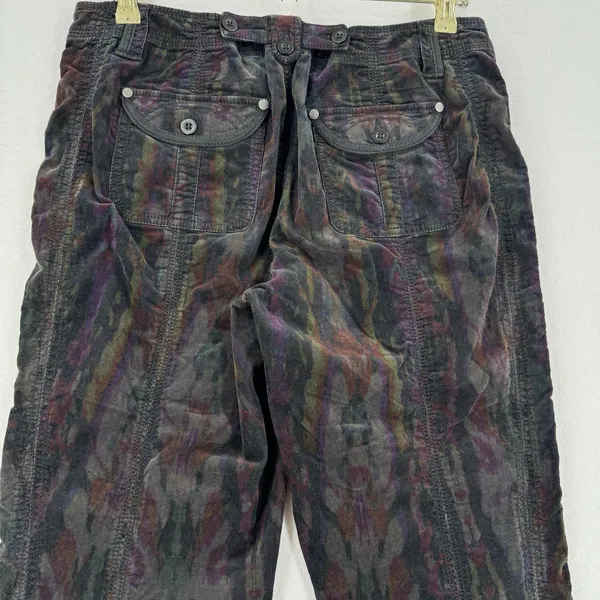Marrakech Women 29 Printed Corduroy Cargo Pants Multicolor Y2K Boho Utility Art - Image 4
