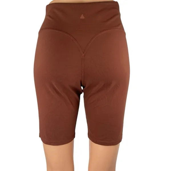 Vitality Women's Brown High Waisted Yoga Running Athletic Biker Shorts Size L - Image 3