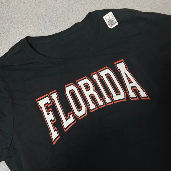 NEW Gildan Florida Graphic T-Shirt Crew Neck Short Sleeve Black‎ Large - Image 2