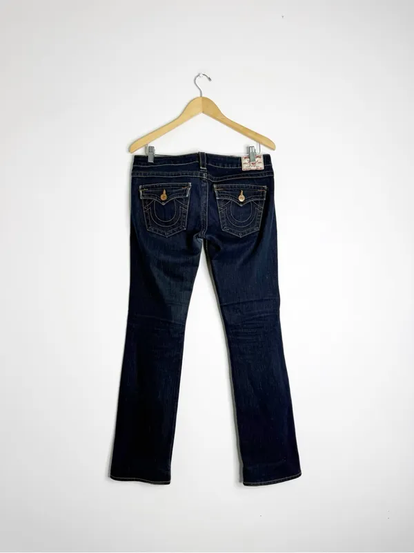 True Religion Billie Low Rise Bootcut Jeans Size 29 Dark Wash Made in USA - Image 2