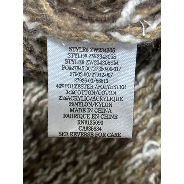 Z Supply Este Women's Brown Long Sleeve Button Down Crop Cardigan Sweater Top S - Image 6