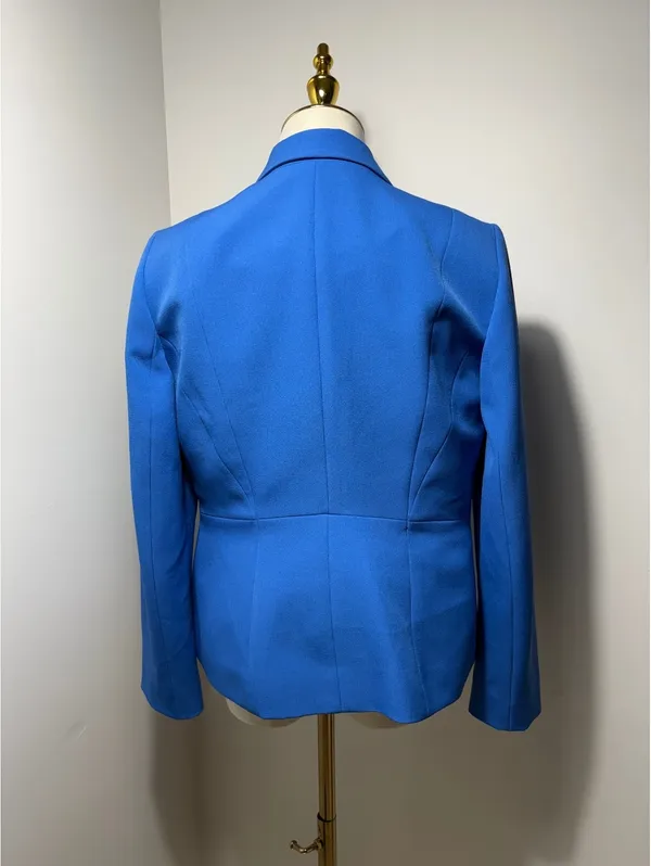Kasper Women's Blue Tailored Blazer Single-Button Closure Size Unknown - Image 2