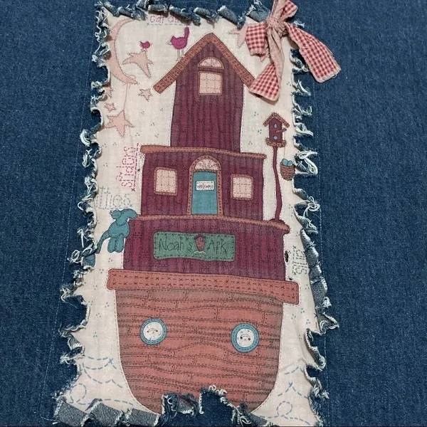 Custom OOAK vintage 90s denim Noah’s ark button down - Image 10