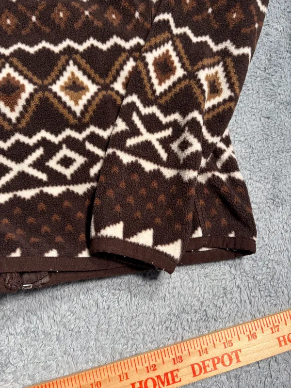 Lauren Ralph Lauren ACTIVE fleece puffer Aztec print brown small - Image 13