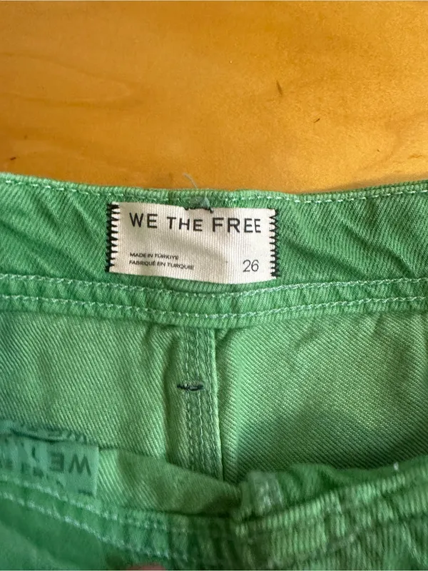 We the Free Easton Workwear Low Rise Wide Leg Cargo Jeans in Bright Green 26 - Image 3