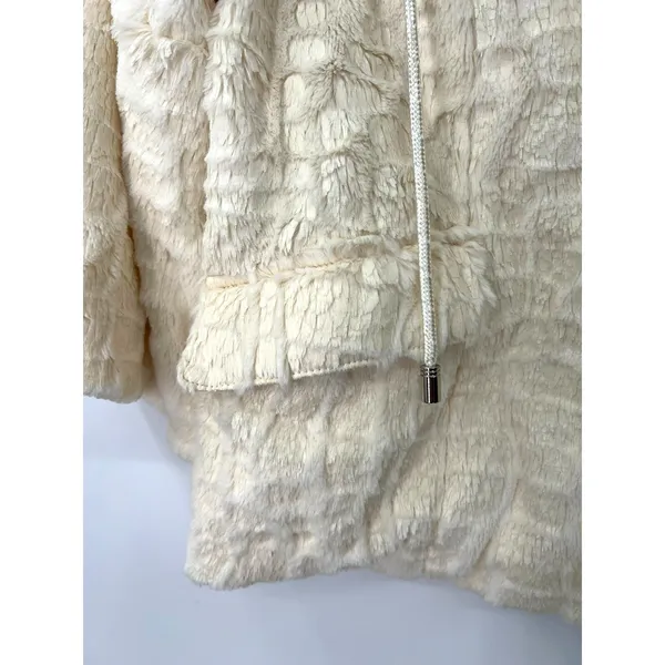 TUMBLEWEED | M | Jacket Coat Fuzzy Furry Cropped Off White Faux Fur Women - Image 7