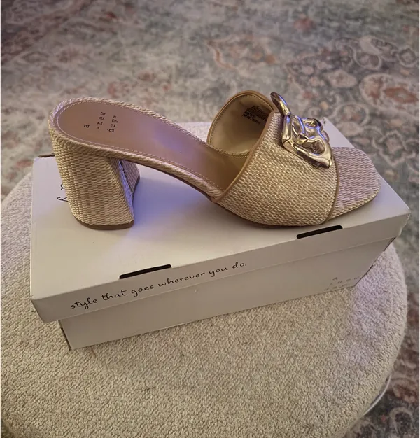 A New Day Tan and gold heels - Image 2