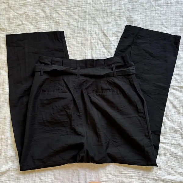 Lost + Wander Womens Bloody Mary Black Cropped Belted Wide Leg Pants Medium‎ - Image 7