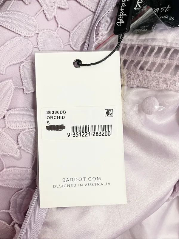NWT Bardot Gemma Dress US 6 Orchid Purple Lace Halter Open Back Cocktail Wedding - Image 13