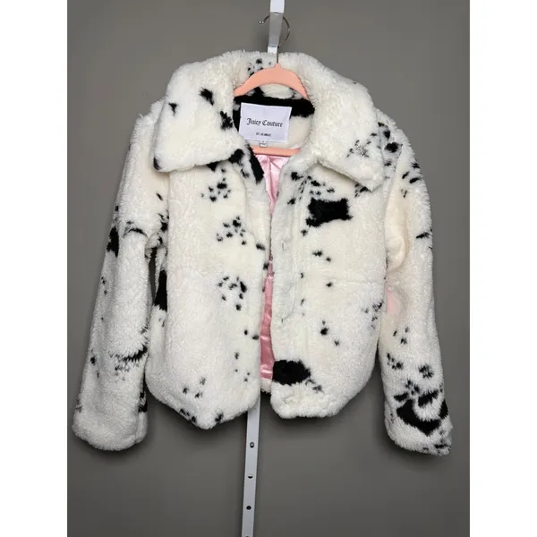 Juicy Couture Spotted Faux‎ Fur Jacket Dalmatian Cow Print NWT Y2K Juicy Girl - Image 2