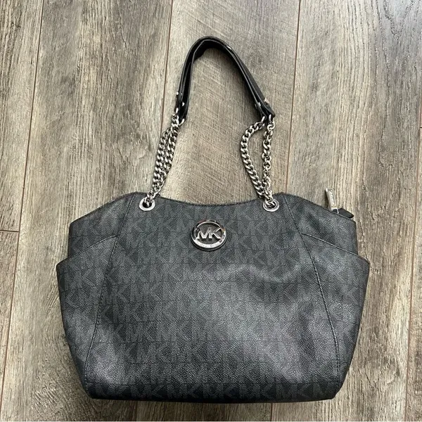 MICHAEL KORS Chain Signature Leather Jet Set Travel Shoulder Tote Bag Monogram - Image 2