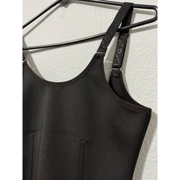 Womens Black Waist Trainer Vest Shapewear Zipper Hook Closure Large L Faja‎ - Image 11