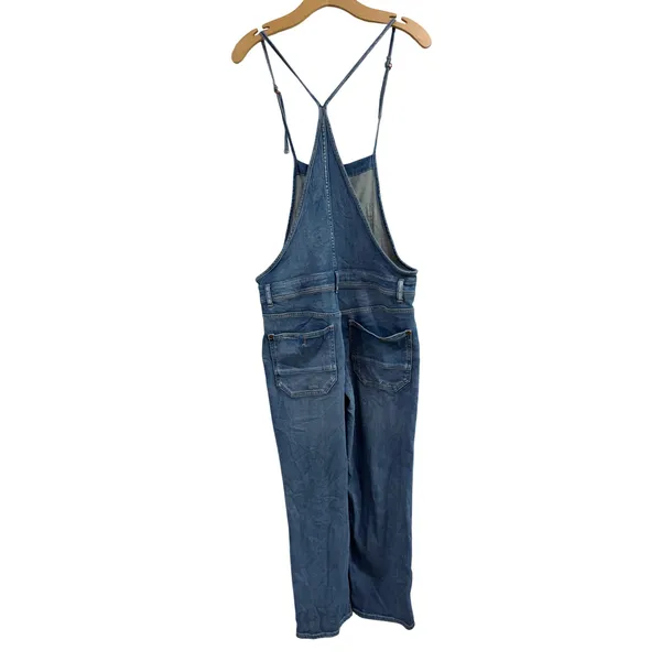 Anthropologie Pilcro Denim Overalls Medium Wash Distressed Button‎ Front Size 27 - Image 3
