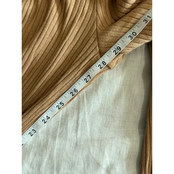 Reformation Jumpsuit Women XS‎ Tan Ribbed Tie Waist Wide Leg Sleeveless Lyocell - Image 6