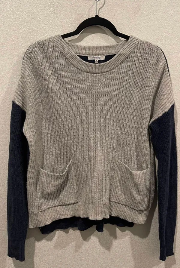 Madewell Patch Pocket Pullover Sweater in Colorblock - Image 3