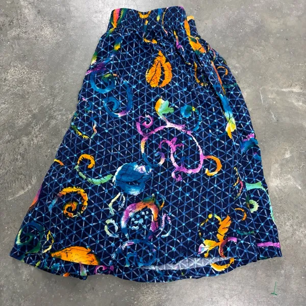 Vintage Culottes 90s Funky Fun Carole Little 100% Rayon Navy Blue Womens 4 - Image 3