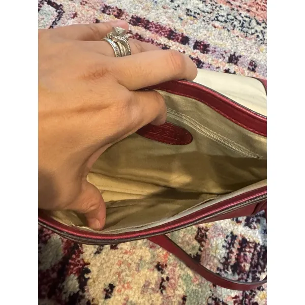Fossil Crossbody Shoulder‎ Bag Red Leather Purse - Image 7