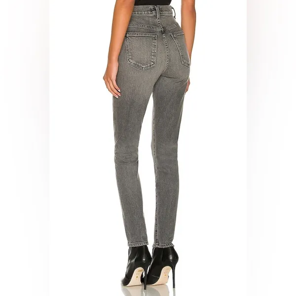 AGOLDE Pinch Waist Skinny Jeans 26 Interlude Black Grey - Image 3