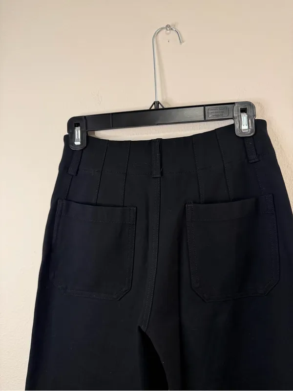 Anthropologie Black Wide-Leg Cropped Pants - Image 6