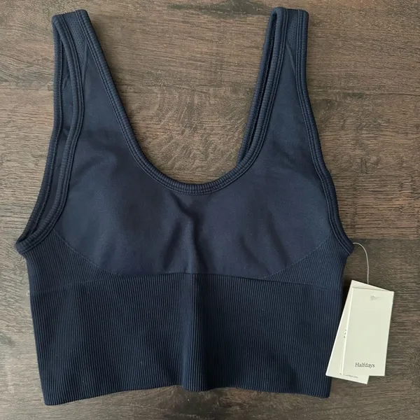 Halfdays NEW Paradis Sports Bra Top Navy - Image 5