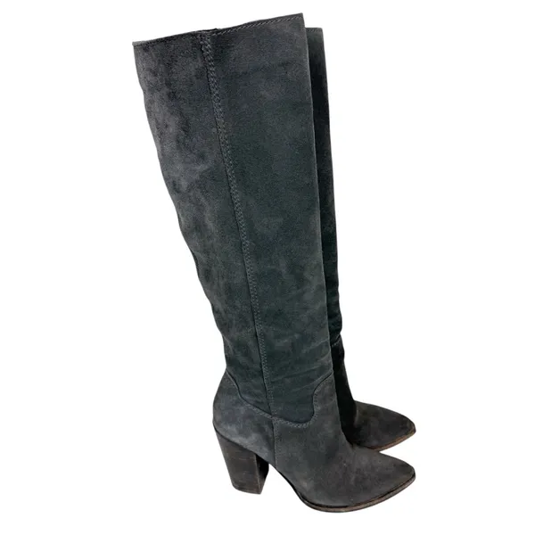 Dolce Vita Kylar Gray Suede Tall Knee‎ High Heeled Point Toe Boots Size 7.5 - Image 2