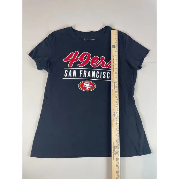 NFL Team Apparel 49ers Black Cotton Tee Shirt Womens Size L - Image 3