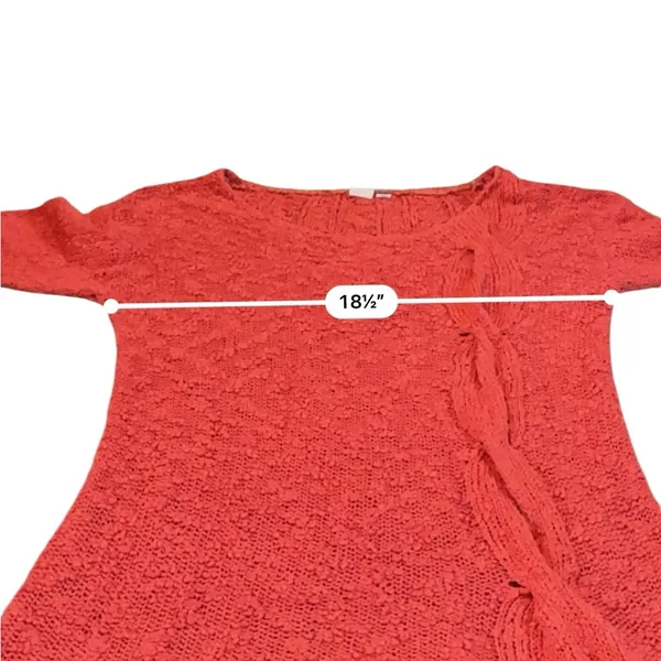Anthropologie Yellow Bird Sweater‎ Women’s Size Medium Red Textured Knit - Image 7