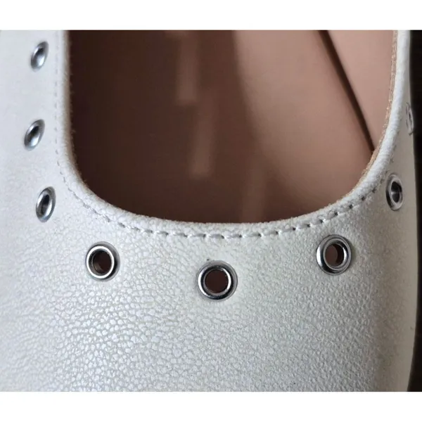NWOT MIA Ulani Mary Jane Ballet Womens Off White Flats Casual Size 8.5M Grommet - Image 5