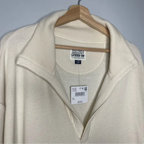 American Eagle Outfitters Seriously Soft Cream Pullover with Pockets (Large) NWT - Image 4