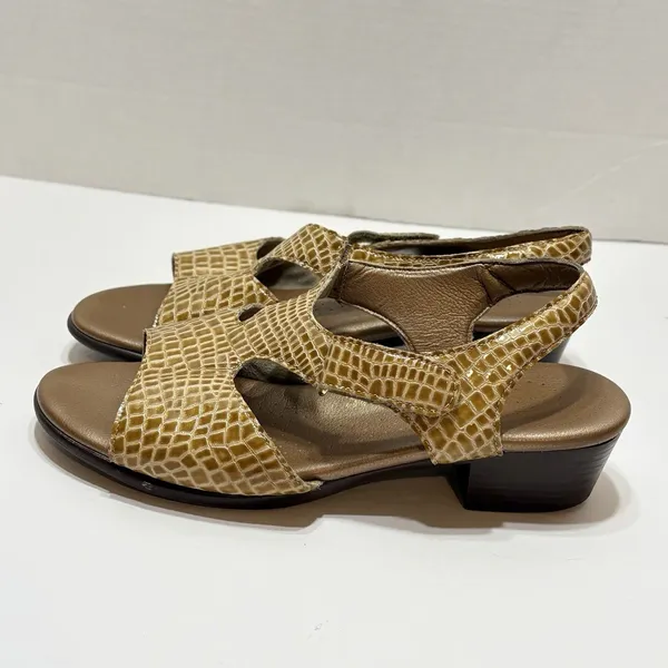 SAS Suntimer Tripad Comfort US 9 Snake Print Bronze Patent Leather Sandals - Image 7