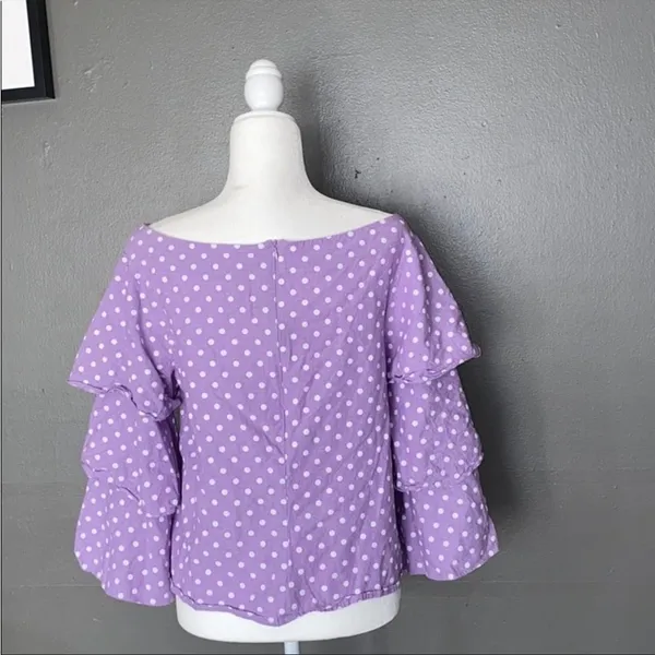Haute project LA‎ purple polka dot top L Size L - Image 4