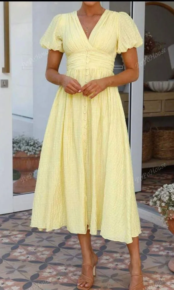 Shein Dress Yellow Midi - Image 2