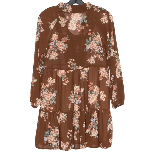 NWT American Eagle Dress Floral Cottage Boho Romantic Feminine Prairie Brown XS - Image 2
