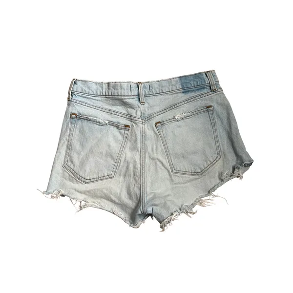 Abercrombie & Fitch High‎ Rise Mom Shorts Light Wash Distressed Denim 29 8 - Image 4