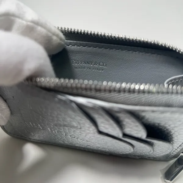 Tiffany & Co. Return to Tiffany Silver Pebbled Zippy Zip Wallet Card Case - Image 9